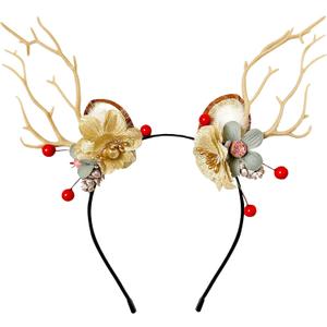 Yumikoo Antler Headband Adult Fairy Headpiece for Women for Renaissance, Cosplay, Photo Shoot and Fantasy Costume Accessory
