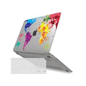 IBENZER Compatible with New MacBook Air 13 inch case 2022 2021 2020 M1 A2337 A2179 A1932, Hard Shell Case&Keyboard Cover&Screen Film for Mac Air 13 with Touch ID (20182022), Map, AT13MAP+2