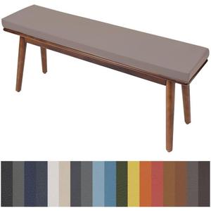 Outdoor Bench Cushions 60 x 18 x 2 Inches, Thick Waterproof Fade Resistant Patio Furniture Cushions, Non-Slip Bench Pad with Removable Cover and Ties for Garden Porch Swing Sofa Settee, Light Grey