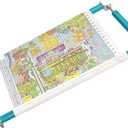 Couple Embroidery Art Embroidery Clip Frame Cross Stitch 4 Slot Presser Heavy Duty Embroidery Bandage Embroidery Frame Needlepoint Frame Embroidery Scroll Frame Embroidery Frames (Blue, 50cm)