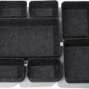 Desk Drawer Organizer,7 Pack Felt Drawer Organizer Shallow Drawer Organizers Felt Storage Bins,Desk organizer trays (Gray)
