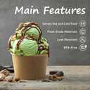 ESSENTIAL Paper Ice Cream Cups, 50pcs 8oz Disposable Dessert Bowls for Hot or Cold Food, Lids Not Included, Paper Snack Containers for Sundae, Frozen Yogurt, Soup (Brown)