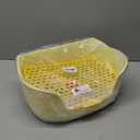 MUYG 15.1"X11.0" Large Rabbit Litter Box,Plastic Square Rabbits Potty Trainer with Bigger Pan Bunny Corner Toilet Box with Small Animal Disposable Liner for Guinea Pigs Hamster Chinchilla (Yellow)