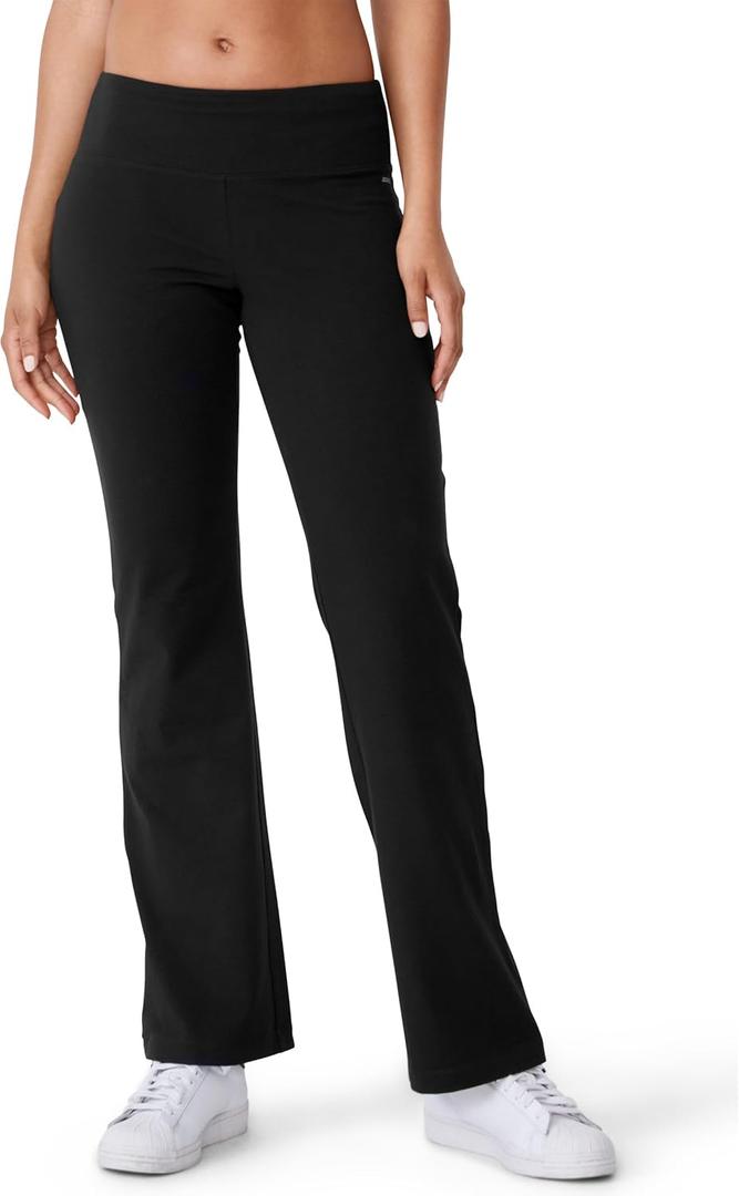 Jockey Women's Activewear Cotton Stretch Slim Bootleg Pants  (Black, 1XL)