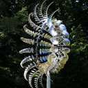 Wind Spinners for Yard and GardenWindmills for The Yard Garden,Pinwheels for Yard and Garden,Garden Decor for Outside,Metal Yard Art (2 PCS -Silver) (2pc)