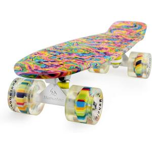 Skateboards Complete 22 Inch Mini Cruiser Retro Skateboard for Kids Boys Youths Beginners