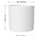 WSMKSZ 8 Inch Cylinder Plant Pots for Indoor Outdoor Plants, Medium Deep Flower Pots with Drainage Holes & Saucer, Decorative Plastic Planter Pots for Garden House Plants, White