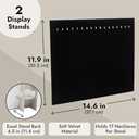 2 Pack Jewelry Display for Selling, Black Velvet Boutique Necklace Stands Boards with Hooks for Pop Up Shop (15 x 12 x 4.5 In)