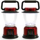 LED Lantern Variable Power Retro Battery Powered Camping Light, COB High Brightness Dimmable Camping Lamp for Hiking, Fishing, Repairing and Emergency Lighting (Red-2 Pack)