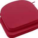 Outdoor Chair Cushions Set of 2: Waterproof & Fade Resistant Patio Furniture Cushions - 19 x 19 x 2 Inch Non Slip Round Corner Seat Cushion Pads with Removable Cover for Garden Yard Lawn, Burgundy, Red