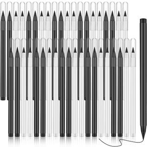 Marsui 40 Pcs Everlasting Pencil Forever Inkless Pencil Eternal with Eraser Aesthetic Reusable for Writing Drawing Home Office School Students Supplies(Black, White)
