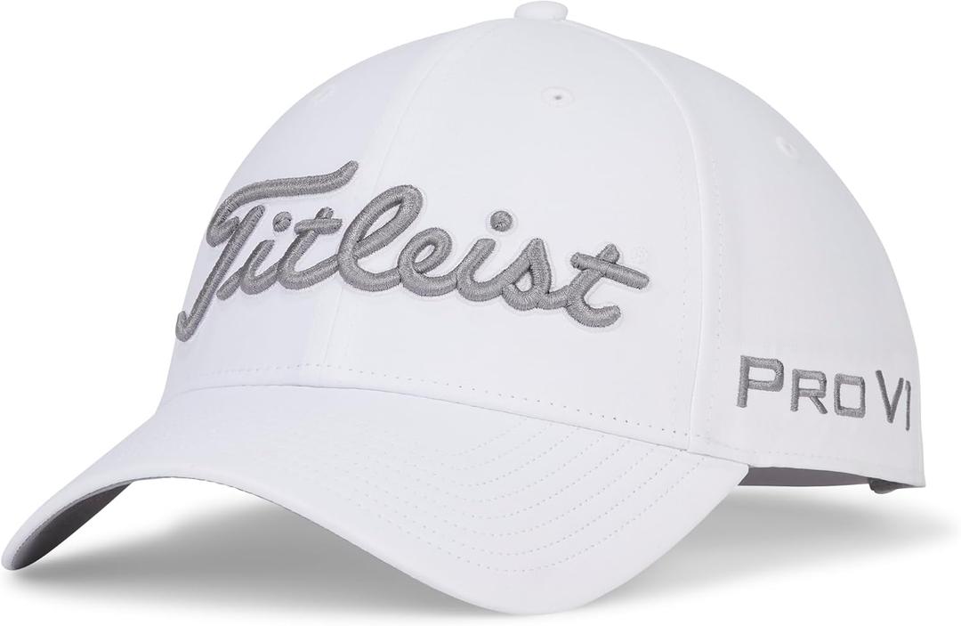 Titleist Standard Tour Performance Prior Generation Golf Hat (One Size, White/Grey)