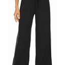 WiWi Bamboo Viscose Pants for Women Wide Leg Long Bottoms Casual Loose Sweatpants High Waist Lounge Pajamas, Black, Large 