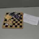 Regal Games - Reversible Wooden Board for Chess, Checkers & Tic-Tac-Toe - 24 Interlocking Wooden Checkers and 32 Standard Chess Pieces - for Age 8 to Adult for Family Fun