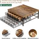 Coffee Pod Holder for K Cup Holder Drawer, 72 Capacity Coffee Pod Organizer K Cup Storage 2 Tier Pods Drawer Organizer Sliding Baskets for Coffee Station Counter, Black