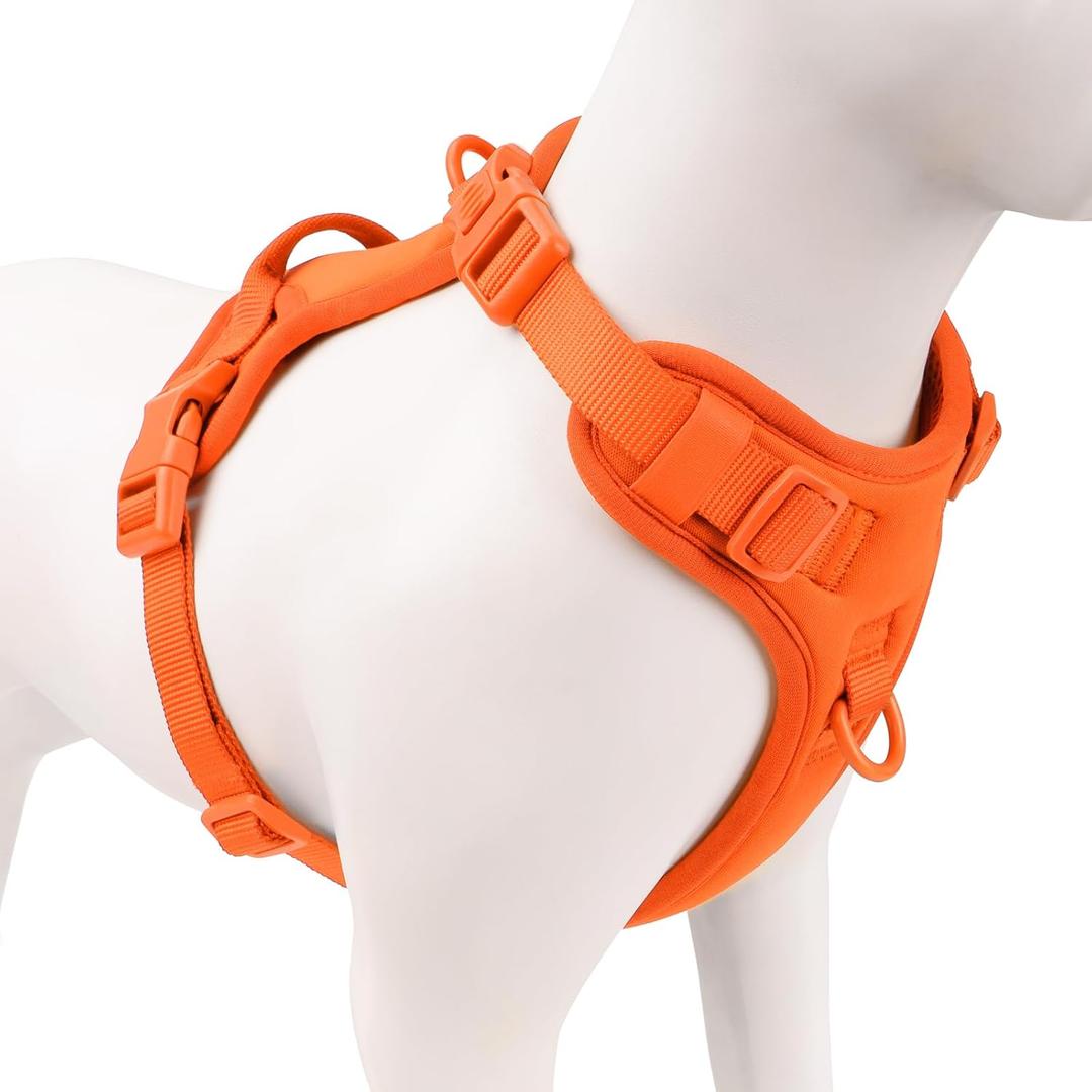 No Pull Dog Harness, Puppy Vest with Front Clip for Small Medium Large Sized Dog(Orange,M) (M(Neck:18.5-25.6", Chest:20.9-30.7")) No Pull Dog Harness, Puppy Vest with Front Clip for Small Medium Large Sized Dog(Orange,M) (M(Neck:18.5-25.6", Chest:20.9-30.7"))