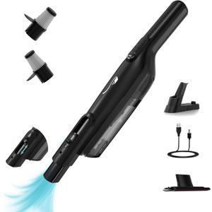 Cordless Handheld Vacuum, Lightweight Portable Hand Vacuum Cleaner with LED Light,Rechargeable Hand Held Vacuum with One-Touch Empty, Powerful Suction for Office, Home,Car,Raven