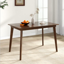  KC57458BN-12 48 in. Wooden Dining Table with Rubber Wood Legs for 4 People - Brown
