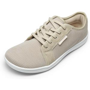 DREAM PAIRS Women's Barefoot Walking Wide Toe Box Zero Drop Minimalist Sneakers Non Slip Breathable Comfortable Lightweight Walking Shoes (7 Wide, Beige)