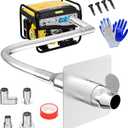2026 Upgraded Generator Exhaust Extension Silencer kit with Three Universal Adapters, Through-Wall Mounting Plate – Reduces Exhaust Noise By 52%, Universal Fit for Most Portable Generators