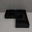 Black Bamboo Bathroom Drawer Organizer, Wooden Kitchen Utensil Holder Set of 5, Stackable Junk Drawer Organizer Tray, Multi-Use Storage Bins Boxs Dividers for Home, Office, Clothing, Makeup, Jewelry