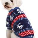 Dog Sweater, Dog Sweaters for Small Dogs, 2, 3 Pack Warm Soft Pet Clothes for Puppy, Medium Large Cat, Dogs Girl or Boy, Dog Shirt for Winter Christmas (Red+Navy, XX-Small)