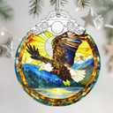 5 x Christmas Ornaments: Stained Glass Ornament, Christmas Tree Ornament, Hanging Ornaments for Home Decor & Xmas Tree Decorations  Exquisite Holiday Decor, Gifts & Holiday Present - Bald Eagle