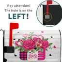 Sweetshow Valentine's Day Rose Flower Mailbox Covers Magnetic Standard Size 18" X 21",Mason Jar Pink Love Heart Mailbox Wraps Post Letter Box Cover for Anniversary Wedding Yard Decor