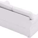 The Cotton Sofa Cover Only Fits Pottery Barn Comfort Loveseat Slipcover PB Comfort Roll Arm Sofa Cover Replacement (Width: 64", Not 84") (2 Seat White, Box Edge)