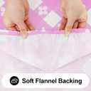 3 x Rectangle Vinyl Table Cloth, Waterproof Elastic Fitted Tablecloth with Flannel Backing, Plastic Table Cover for Picnic, Camping, Outdoor (White & Pink, 30"x72")