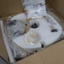 CELAVIEIOP 20" Gold Fandelier Ceiling Fan with Light, Flower Crystal Chandelier Ceiling Fan with Light and Remote Control, Modern Caged Enclosed 6 Speeds for Girl's Bedroom, Nursery, Living Room