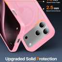 Magnetic for iPhone 17 Pro Max Case,[Anti-Slip][Compatible with MagSafe][Military Grade Drop Protection] Shockproof Protective Translucent Matte Phone Case for iPhone 17 Pro Max Case,Pink