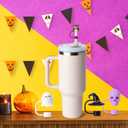 3 x 6PCS Halloween Straw Covers, Halloween Straws Toppers for Stanley 30&40 Oz Tumbler with Handle, 10mm Dust-Proof Ghost Straw Toppers Stanley Cup Accessories for Kids Girls