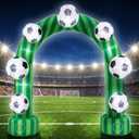 Jenaai 8ft Giant Soccer Inflatable Arch, Blow up Soccer Goal Outdoor Yard Decorations with Built in LED Lights for Fans Field Club Senior Night Sports Tournament Photo Prop Birthday Party Decor