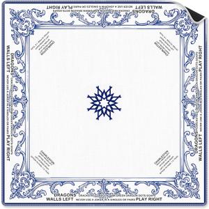 2 x Blue Floral Mahjong Mat Gifts 31.5 x 31.5 in, Vintage Blue and White French Country Mahjong Mat for Table, Non-Slip Noise Reduction Game Table Cover for Card Poker Dominoes Dice Board Games