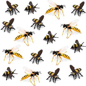 20 Pcs Honey Bee Figurine Realistic Animal Bee Figurine Set Various Bees Model Fake Bees Early Educational Insect Garden Creatures Collection for Project Cake Topper Birthday