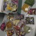 40 Bags Natural Dried Flowers Kit, Natural Dried Herbs with 2 Mesh Drawstring Bag for Soap,Candle,Resin Jewelry Making,Bath,Nail - Rose Petals,Rosebuds,Lilium,Jasmine,Don't Forget Me and More