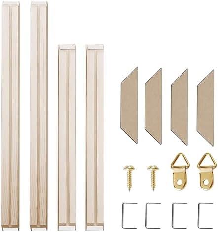 Texas Art DIY Wood Stretcher Bars for Canvas, Solid Wood Frame Kit, Easy to Assemble, Gallery Wrap for Oil Painting, Wall Posters, Customized Wooden Frame Kit for Diamond Painting, White, 20x30 Inch