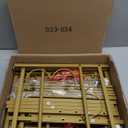 TUTOTAK Bar Cart, Home Bar Serving Cart with 3-Tier Mirrored Shelf, Drink Cart, Mobile Kitchen Shelf with Wine Rack, Gold BC01BB033