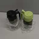 2PCS Olive Oil Dispenser and Oil Sprayer  16oz/470ml Glass Light-Proof Oil Pourer for Kitchen, Air Fryer, Cooking, Salad, and BBQ (Black&Green)