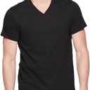 Goodfellow & Co Men's Big & Tall Every Wear Short Sleeve V-Neck T-Shirt -
 (L, Black)