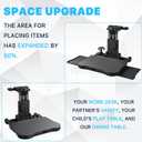 Car Back Seat Tray Table, Stable Foldable Auto Backseat Food Trays Desk for Rear Passenger Road Trip Eating & Work, Multifunctional Adjustable Travel Tray with Phone Drink Holder for Laptop iPad