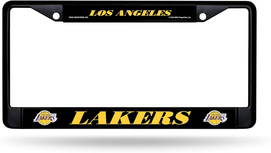 Rico Industries NBA Basketball Standard Black Chrome Frame with Decal Inserts 12" x 6" Car/Truck Auto Accessory