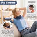 Travel Pillow with Heat, Vibration Massage, Portable Rechargeable Adjustable Airplane Neck Pillow, with Headrest Support for Head, Neck, and Chin for Pain Relief at Home, Car, Office, Travel