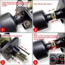 Euvovito 6 Pack Matte Black Privacy Door Knobs Interior, Sleek Reversible Black Interior Door Knobs, Heavy Duty Indoor Door Knobs for Bedroom/Bathroom