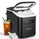 HiCOZY Countertop Ice Maker with Handle, Ice in 6Mins, 26 lbs/Day,Portable Ice Maker Machine with Self-Cleaning for Apartment/Under Cabinet/Kitchen/Office/Camping/RV/Home Bar(Black) (11.6"D x 11.4"W x 8.66"H)
