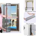 Magnetic Window Screen DIY Adjustable Window Mesh Screen Replacement Window Net Fits up to 32"x 23" White Frames with Fiberglass Mesh