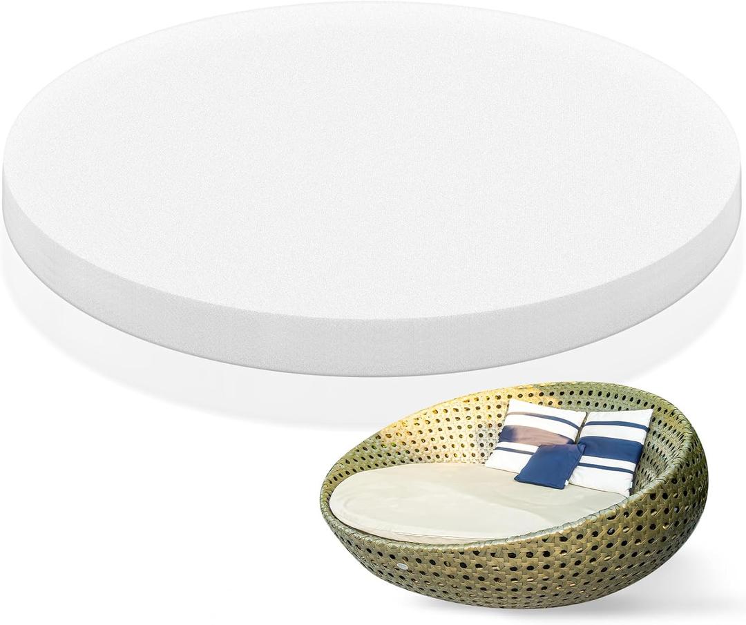 Frienda 3" Height x 66" Diameter High Density Foam Round Cushion Insert 35 D Upholstery Cushion Circle Mattress for Outdoor Indoor Round Bed Cushion Patio DayBed Mattress