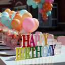 Novabright Happy Birthday Sign Centerpieces for Table Birthday Party Decorations for Women Bday Birthdays Themed Celebration Party Supplies(Rainbow,Glitter)