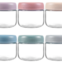 NETANY 6-pack 8oz Glass jars with Airtight Lids, Overnight Oats Containers with Lids, Wide mouth Mason Salad jars, Glass Food Storage Containers for Snacks Yogurt Spice Sugar